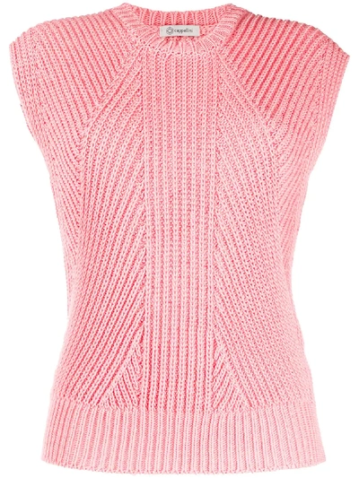 Peserico Ribbed Knit Vest In Pink