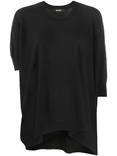 Zucca Oversized Fine Knit Jumper In Black