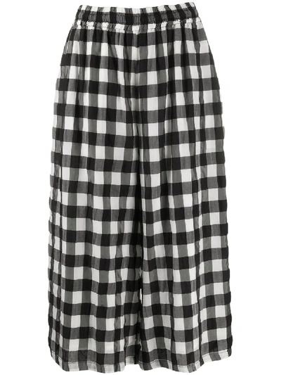 Zucca Gingham-print Culottes In Black