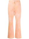 Ellery Tie Dye Print Cropped Trousers In Orange