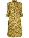 SEVENTY LEOPARD PRINT PLEATED HEM SHIRT DRESS