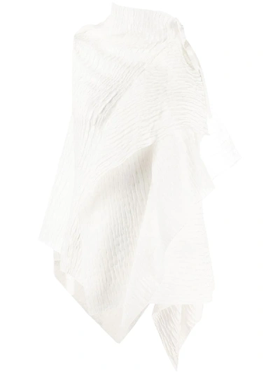 Roland Mouret Textured Draped Blouse In White