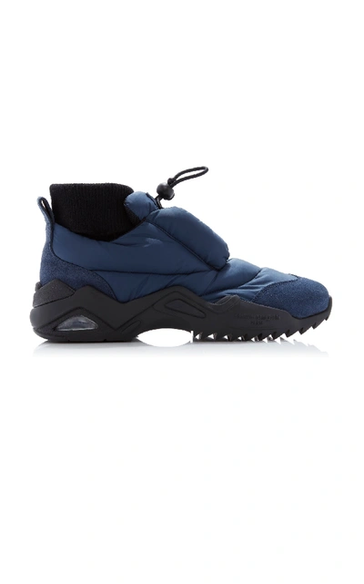 Maison Margiela Suede-trimmed Puffer Sneakers In Blue