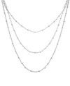 Essentials Silver Plated Beaded 18" Layered Necklace In Silver