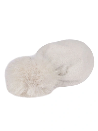 Ca4la White Cashmere-angora Blend Beanie