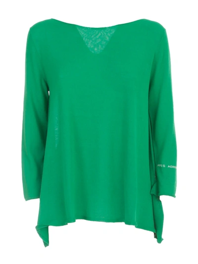 Archiviob Asymmetric Striped Sweater L/s In Verde