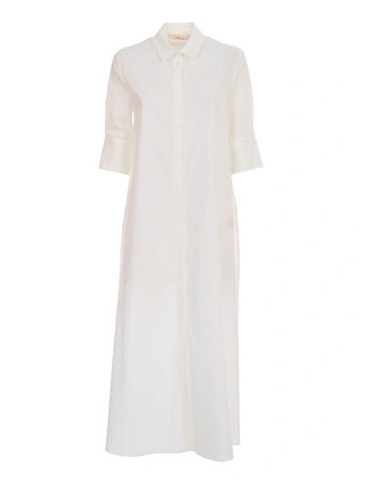 Liviana Conti Long Chemisier Dress 3/4s A Line In White