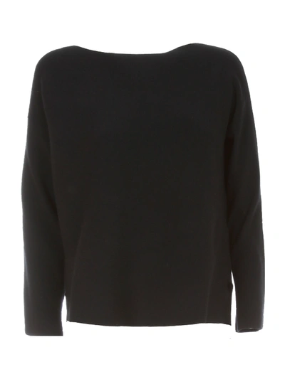 Liviana Conti Viscose Sweater L/s Boat Neck In Midnight