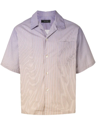 Qasimi Gradient Stripe Print Shirt In Purple