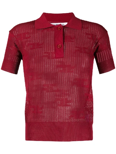 Courrèges Slim-fit Polo Shirt In Red