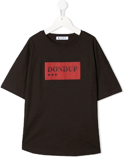 Dondup Kids' Dropped-shoulder T-shirt In Black
