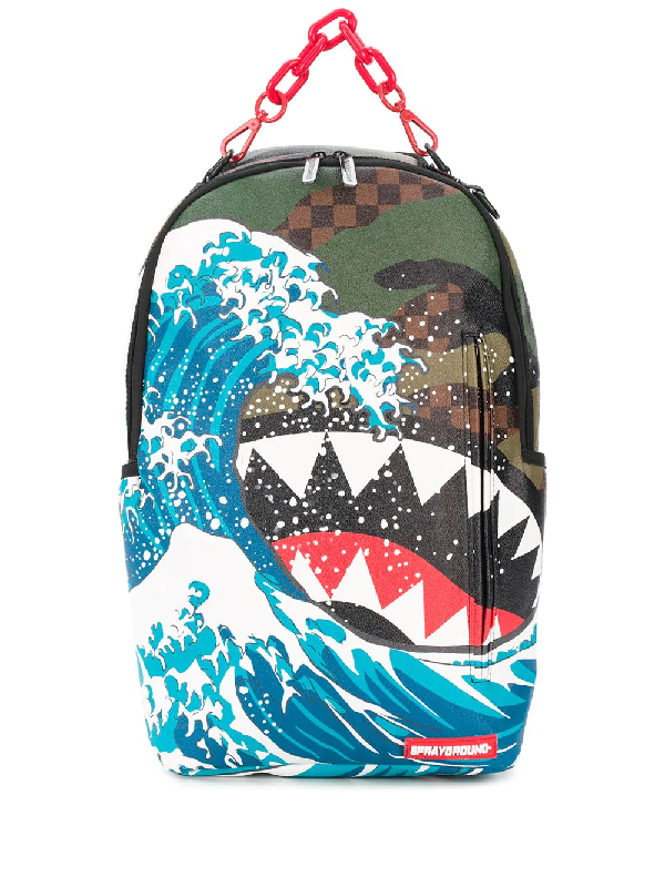 Sprayground Tsunami Sharks Backpack In 蓝色 | ModeSens
