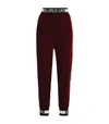 Dolce & Gabbana Velvet Track Pants In Red