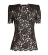 DOLCE & GABBANA LACE SHORT-SLEEVED TOP,15233340