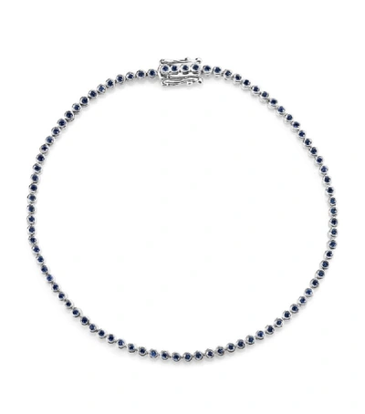 Sydney Evan White Gold Sapphire Eternity Bracelet