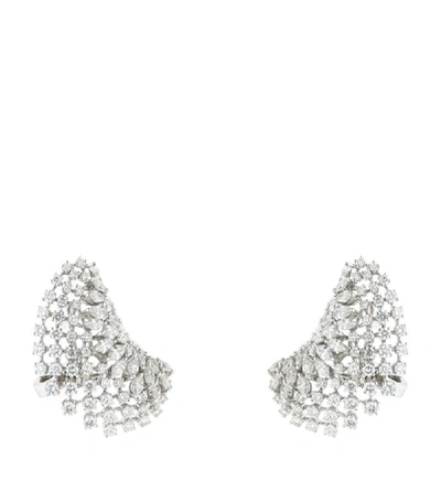 Yeprem White Gold Diamond Wing Earrings