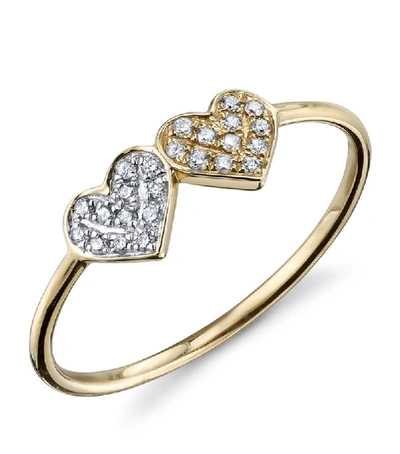 Sydney Evan Thin Diamond Double Heart Ring