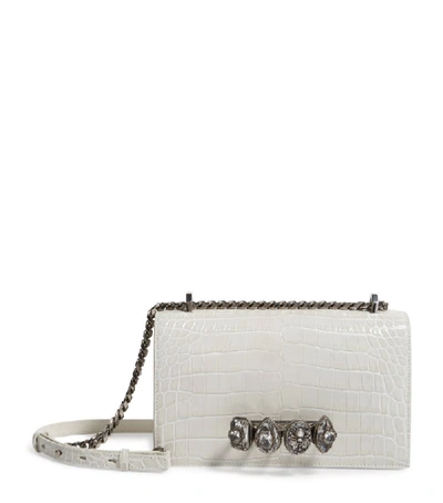 Alexander Mcqueen Spider Jewelled Satchel In Ivory/bone