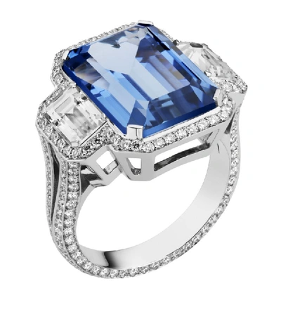 Atelier Swarovski White Gold, Topaz And Lab-grown Diamond Ángel Ring