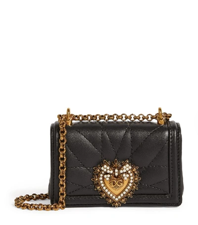 Dolce & Gabbana Devotion Crossbody Mini Bag In Black