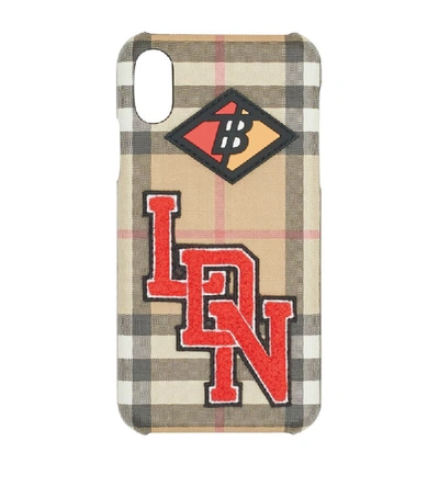 Burberry Logo Graphic Vintage Check Iphone X/xs Case In Neutrals