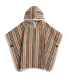 BURBERRY KIDS REVERSIBLE ICON STRIPE MERINO WOOL HOODED PONCHO,15291549