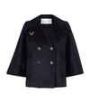 VALENTINO DOUBLE-BREASTED WOOL-CASHMERE COAT,15291606