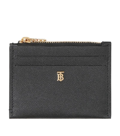 Burberry Simone Grained Leather Card Holder In Black