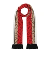 BURBERRY CASHMERE TB MONOGRAM STRIPED SCARF,15312227