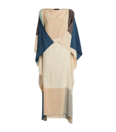Akris Pittura Printed Silk Crepe Caftan Dress In Multi