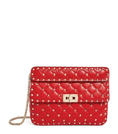 Valentino Garavani Garavani Medium Rockstud Spike Cross-body Bag In Rosso Valentino