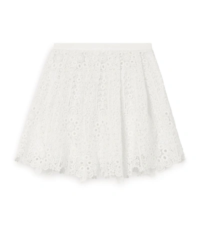 Burberry Kids Macramé Lace Pleated Skirt (3-12 Years) In White