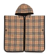 BURBERRY KIDS VINTAGE CHECK HOODED WOOL PONCHO,15345038