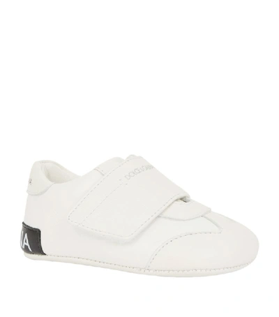 Dolce & Gabbana Babies' Kids Leather Logo Strap Sneakers In White