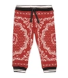 DOLCE & GABBANA KIDS COTTON BANDANA PRINT SWEATPANTS (3-30 MONTHS),15352371