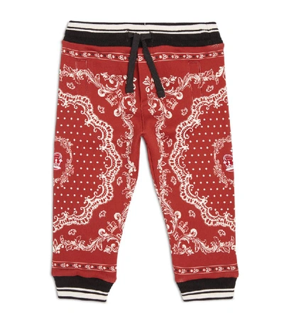 Dolce & Gabbana Babies' Kids Cotton Bandana Print Sweatpants (3-30 Months) In Red