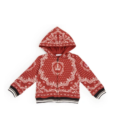 Dolce & Gabbana Babies' Kids Cotton Hooded Sweatshirt (3-30 Months) In Red
