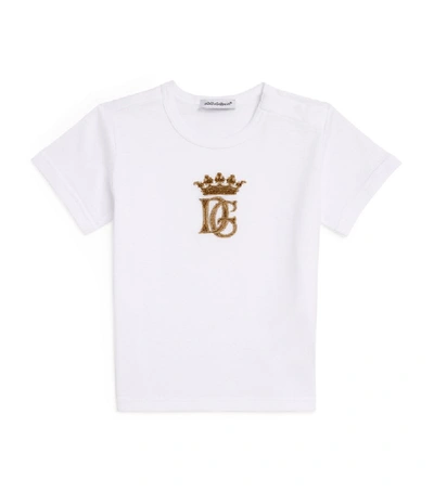 Dolce & Gabbana Babies' Kids Logo Crown T-shirt (3-30 Months) In White