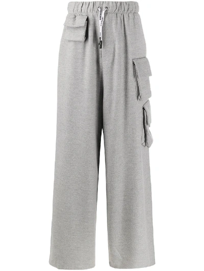 Duoltd Wide Leg Pocketed Trousers In Grey