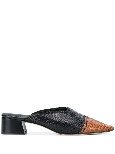 Miista Woven Slip-on Mules In Black