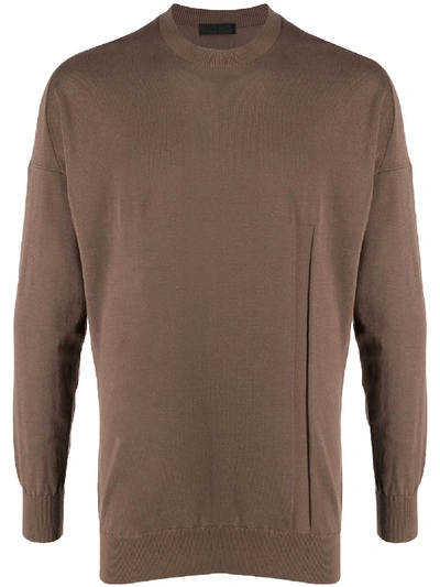 Devoa Nts-tcc Crew Neck Jumper In Brown