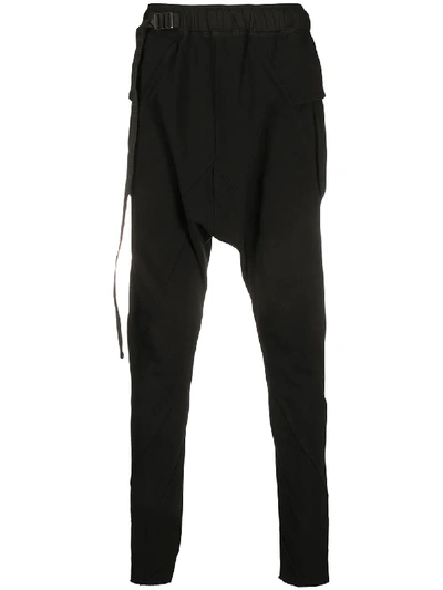 The Viridi-anne Belted Drop-crotch Trousers In Black
