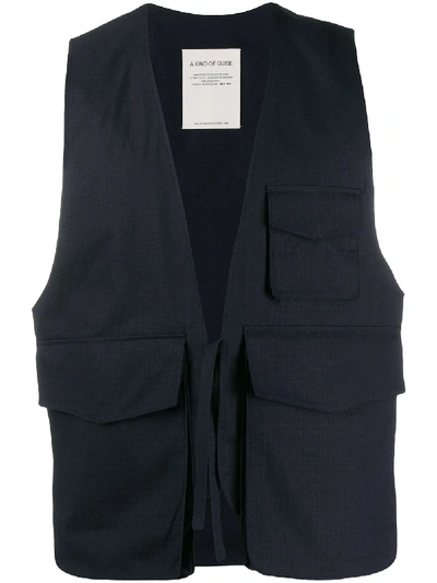 A Kind Of Guise Structured Pocket Gilet In Blue