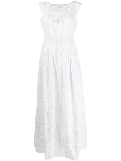 Poupette St Barth Textured Maxi Dress In White
