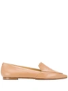 Aeyde Aurora Flat Leather Loafers In Neutrals