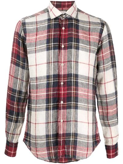 Xacus Button Up Check Shirt In Blue