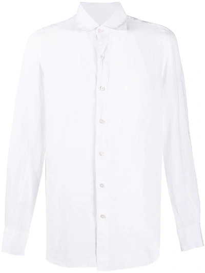 Finamore 1925 Napoli Long Sleeve Regular Fit Shirt In White