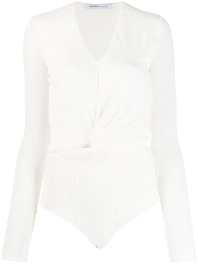 Agnona Draped Detailing Bodysuit In White