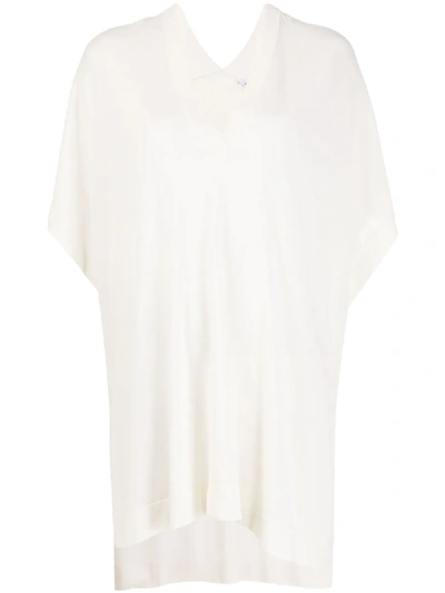 Agnona Asymmetric Knitted Top In White