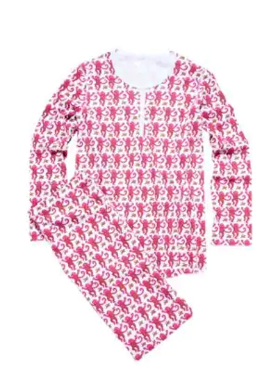 Roller Rabbit Monkey Print 2-piece Pajama Set In Pink